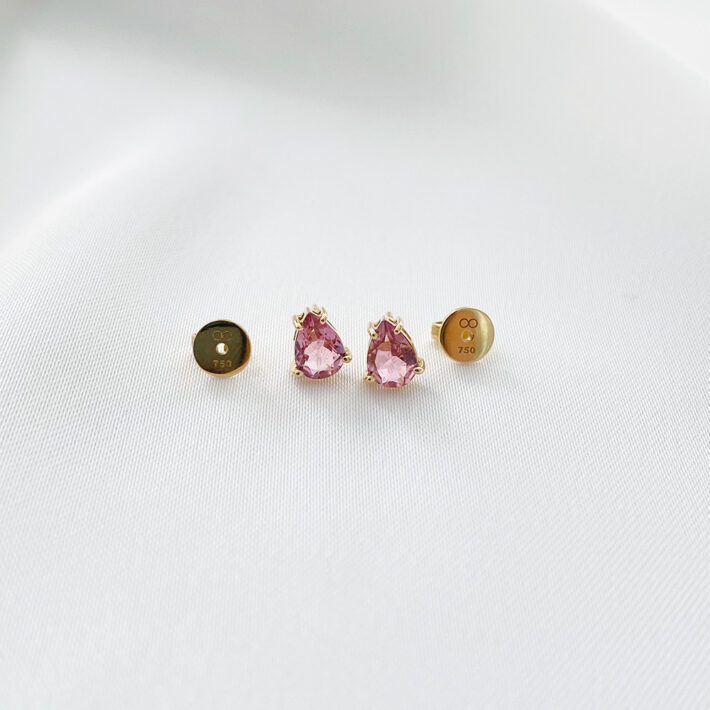 Brinco Turmalina Rosa em Ouro 18K - Image 3