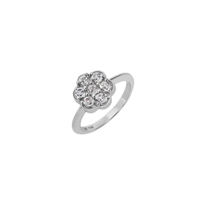 Anel Poppy com Topázios em Ouro Branco 18K