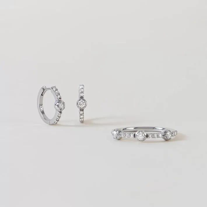Anel Diana com Diamantes em Ouro Branco 18K - Image 3