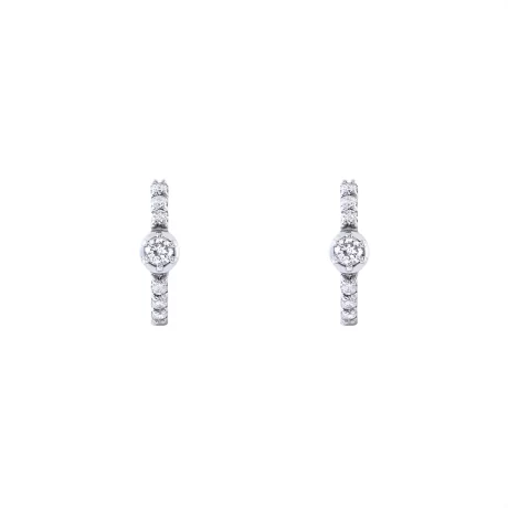 argola pequena com diamantes