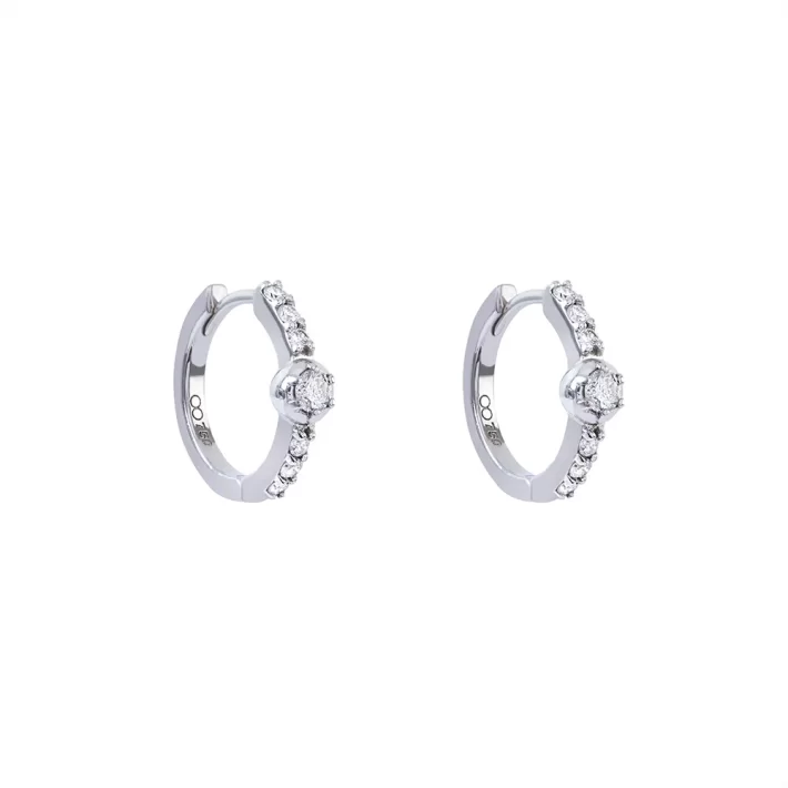 Argola Diana com Diamantes em Ouro Branco 18K - Image 3