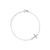 pulseira com cruz de diamantes em ouro branco