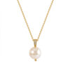 colar com pingente de pérola com diamantes